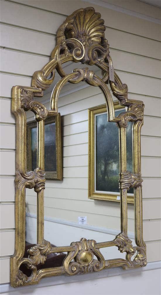 A gilt framed wall mirror, H.113cm